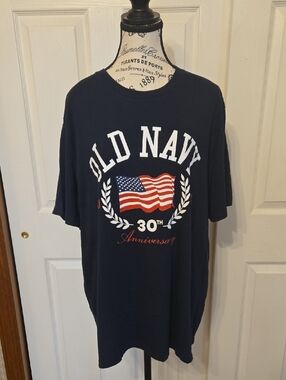 Old Navy Navy Short-Sleeve Graphic Flag Tee